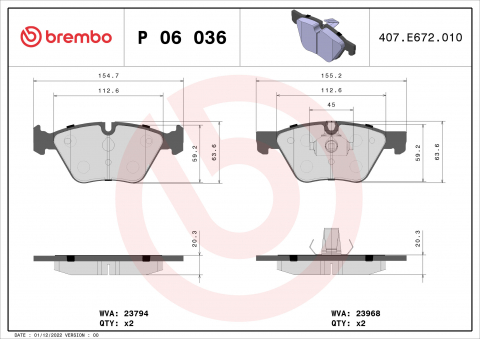 Placute frana BREMBO P06036 [1]