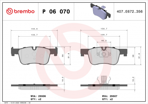 Placute frana BREMBO P06070 [1]