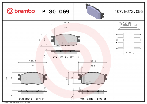 Placute frana BREMBO P30069 [1]