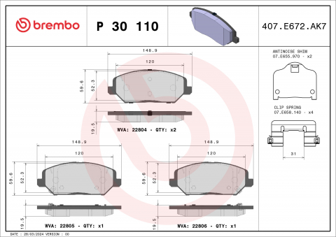 Placute frana BREMBO P30110 [1]
