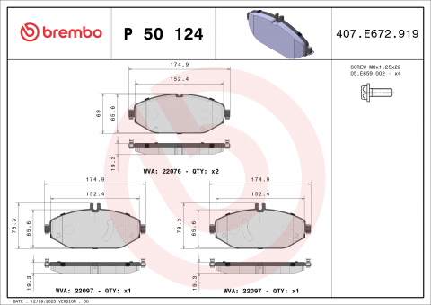 Placute frana - Placute frana BREMBO P50124