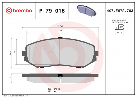 Placute frana BREMBO P79018 [1]