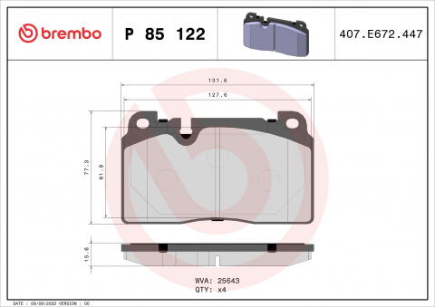 Placute frana BREMBO P85122 [1]