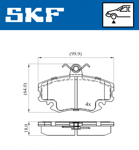 Set placute frana fata logan (ls_) 1.4 SKF VKBP80413 [2]