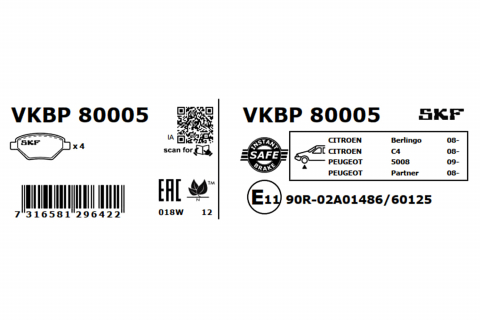 Set placute frana fata SKF VKBP80005 [2]