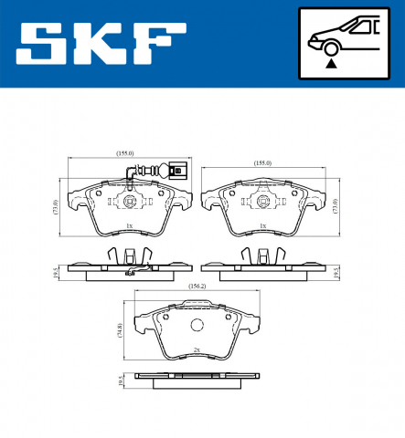 Set placute frana fata SKF VKBP80042E [1]