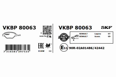 Set placute frana fata SKF VKBP80063 [2]