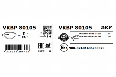 Set placute frana fata SKF VKBP80105 [4]