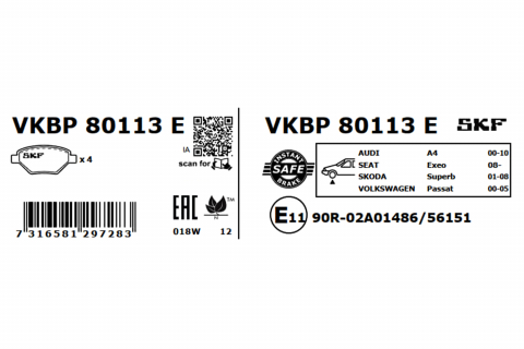 Set placute frana fata SKF VKBP80113E [1]