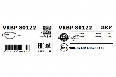 Set placute frana fata SKF VKBP80122 [4]