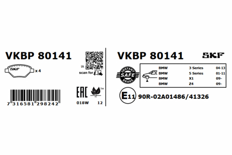 Set placute frana fata SKF VKBP80141 [2]