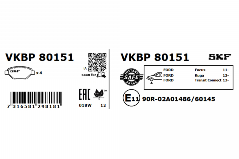 Set placute frana fata SKF VKBP80151 [3]