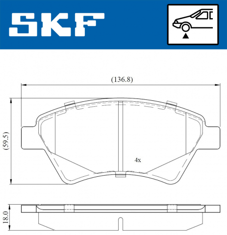 Set placute frana fata SKF VKBP80163 [1]