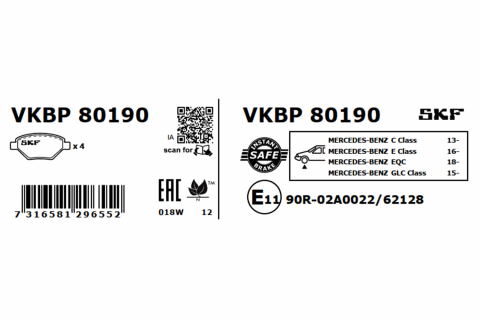 Set placute frana fata SKF VKBP80190 [5]