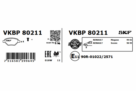 Set placute frana fata SKF VKBP80211 [1]