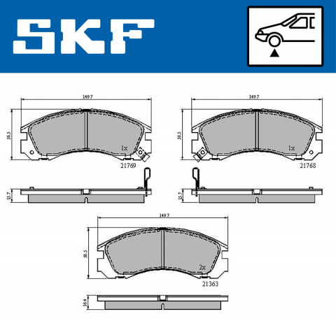 Set placute frana fata SKF VKBP80230A [2]