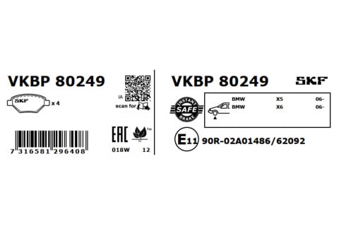 Set placute frana fata SKF VKBP80249 [1]
