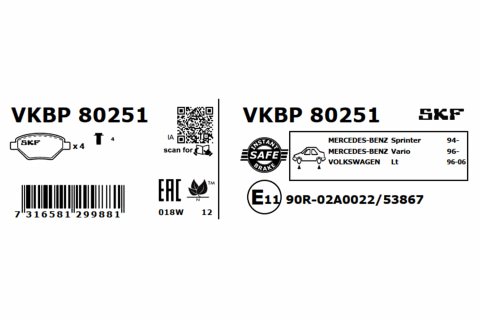 Set placute frana fata SKF VKBP80251 [2]
