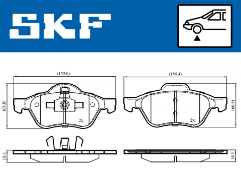 Set placute frana fata SKF VKBP80309 [2]