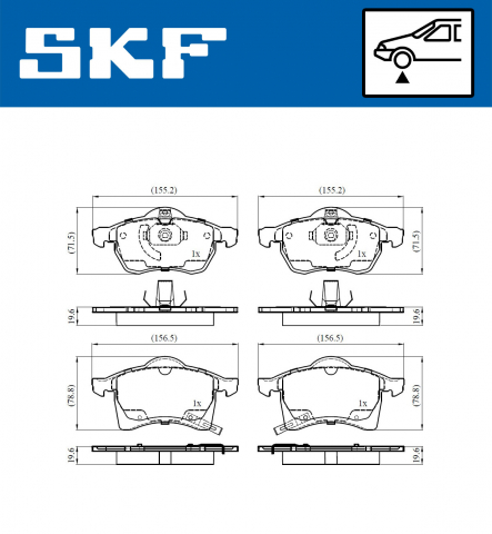 Set placute frana fata SKF VKBP80314A [4]