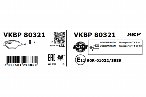 Set placute frana fata SKF VKBP80321 [1]