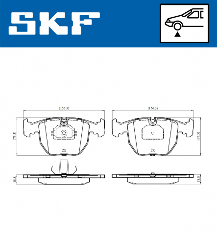 Set placute frana fata SKF VKBP80411 [6]
