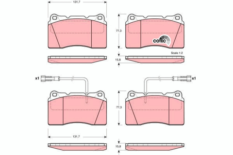 Set placute frana fata TRW GDB1363 [1]
