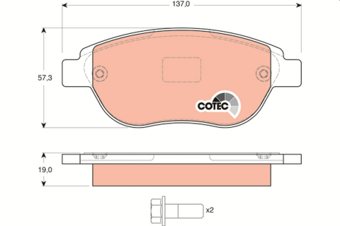 Set placute frana fata TRW GDB1464 [1]
