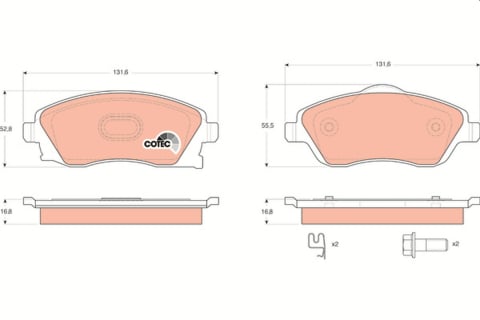 Set placute frana fata TRW GDB1570 [1]