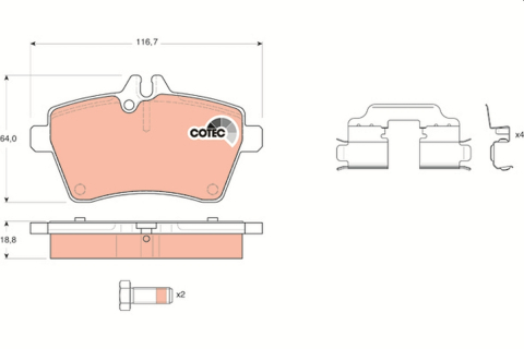 Set placute frana fata TRW GDB1629 [1]