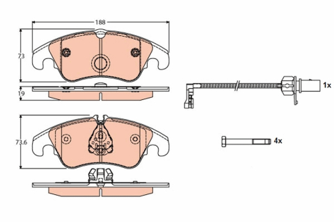 Set placute frana fata TRW GDB1768 [6]