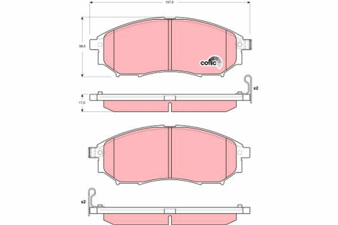 Placute frana - Set placute frana fata TRW GDB3392