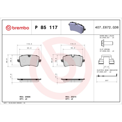 Set placute frana frana disc BREMBO P85117 [1]