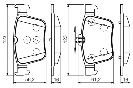 Set placute frana spate BOSCH 0986494658 [2]