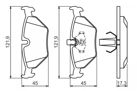 Placute frana - Set placute frana spate BOSCH 0986494009
