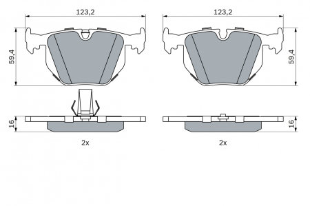 Set placute frana spate BOSCH 0986494006 [1]