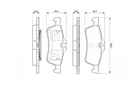 Set placute frana spate BOSCH 0986494130 [2]