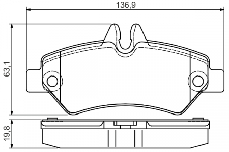 Set placute frana spate BOSCH 0986495100 [1]