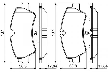 Set placute frana spate BOSCH 0986494796 [6]