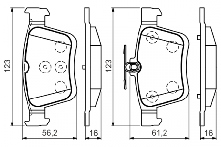 Set placute frana spate BOSCH 0986494659 [6]