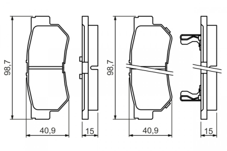 Placute frana - Set placute frana spate BOSCH 0986494417