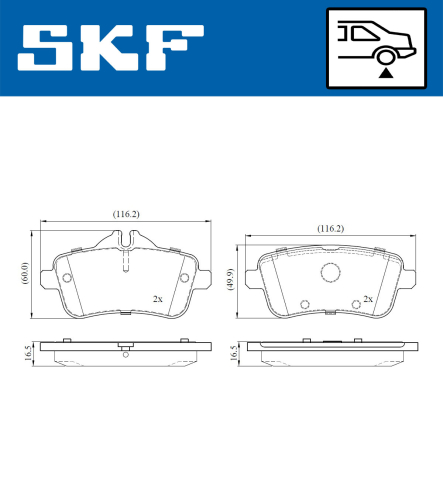 Set placute frana spate SKF VKBP90234 [1]