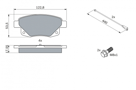 Set placute frana spate BOSCH 0986494171 [3]