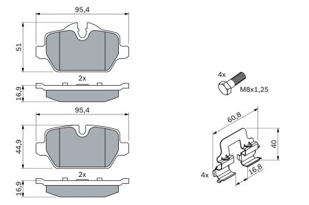 Set placute frana spate BOSCH 0986494269 [5]
