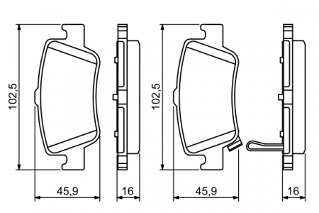 Set placute frana spate BOSCH 0986494182 [1]