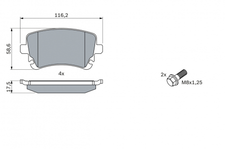 Set placute frana spate BOSCH 0986494303 [3]