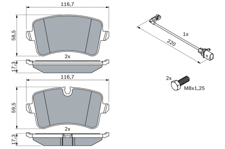 Set placute frana spate BOSCH 0986494488 [3]