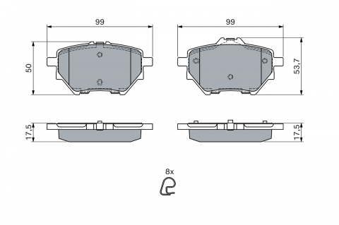 Placute frana - Set placute frana spate BOSCH 0986494716