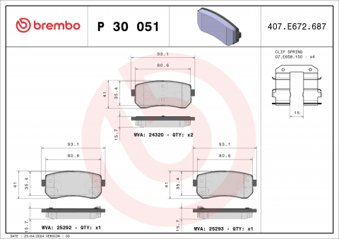Placute frana BREMBO P30051 [1]