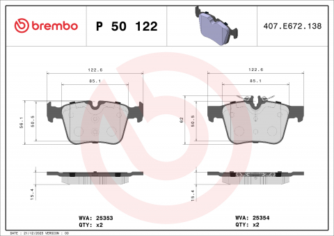 Placute frana - Placute frana BREMBO P50122
